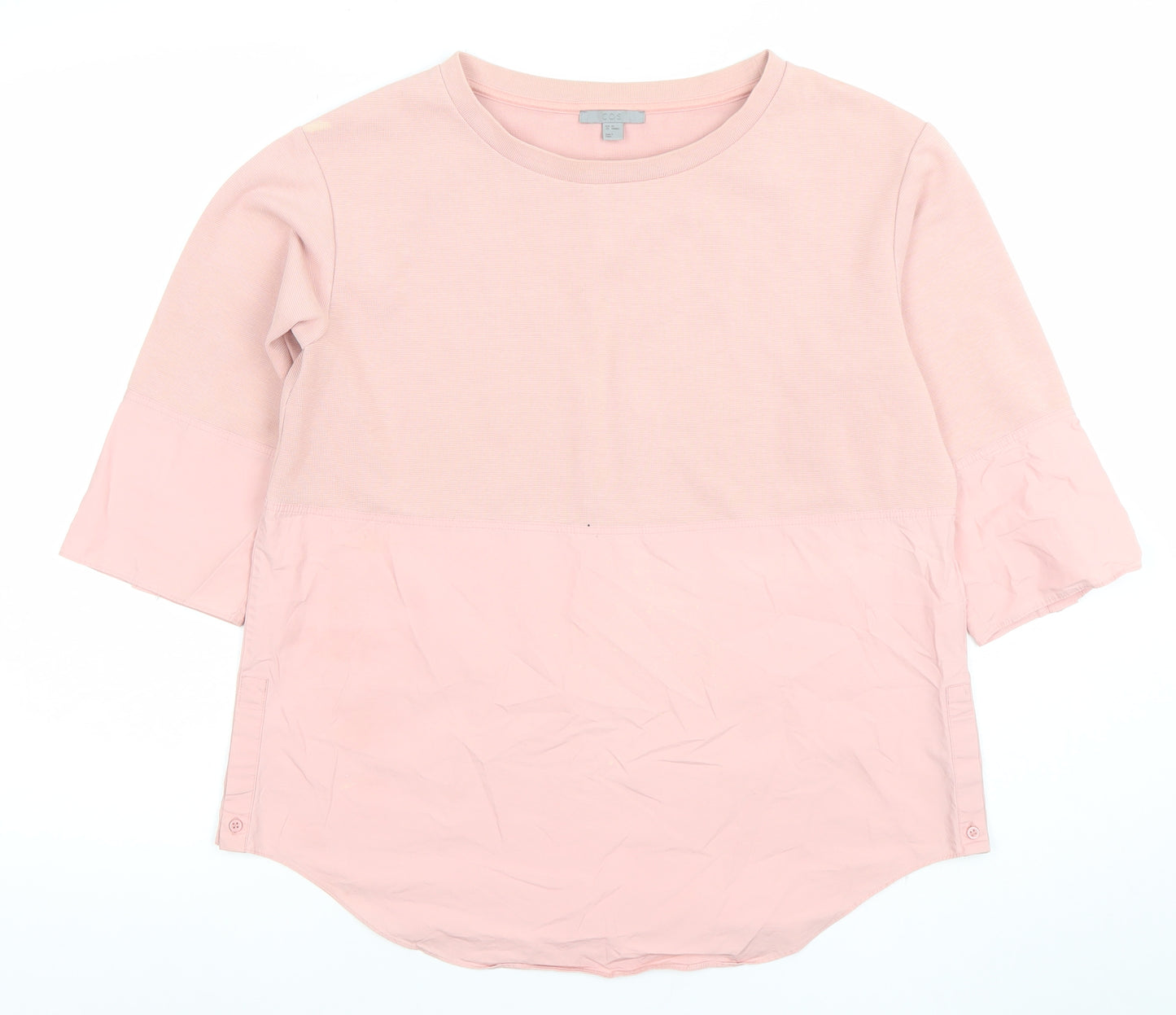 COS Womens Pink 3/4 Sleeve Cotton Blend Tunic Blouse XS