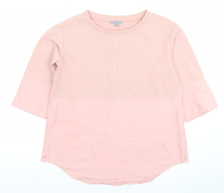 COS Womens Pink 3/4 Sleeve Cotton Blend Tunic Blouse XS
