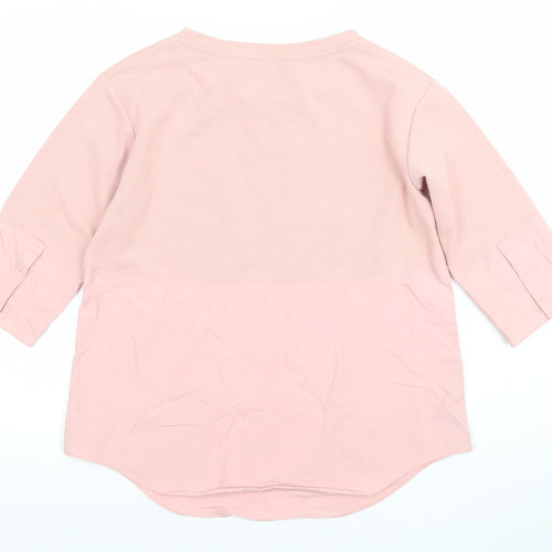 COS Womens Pink 3/4 Sleeve Cotton Blend Tunic Blouse XS