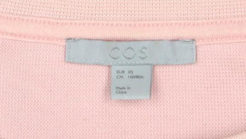 COS Womens Pink 3/4 Sleeve Cotton Blend Tunic Blouse XS