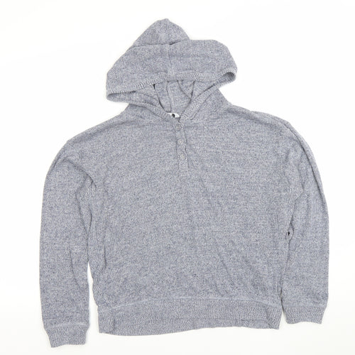 FatFace Women Grey L Hooded Henley Knit Jumper