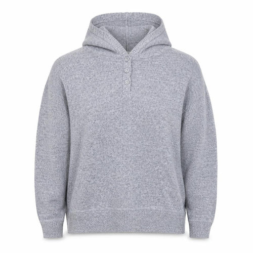 FatFace Women Grey L Hooded Henley Knit Jumper