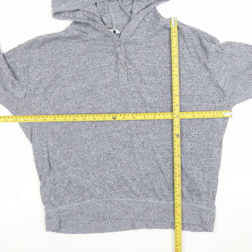 FatFace Women Grey L Hooded Henley Knit Jumper