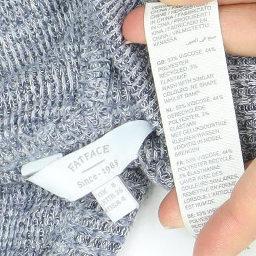 FatFace Women Grey L Hooded Henley Knit Jumper