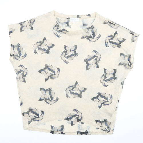 Apricot Women's Beige Floral Short Sleeve Basic T-Shirt S