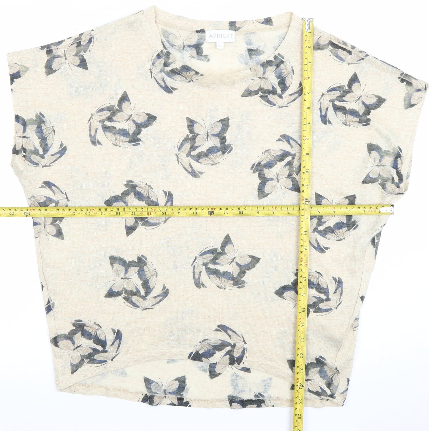Apricot Women's Beige Floral Short Sleeve Basic T-Shirt S
