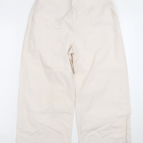 Peruzzi Women's Beige Cotton Wide-Leg Trousers Size 8