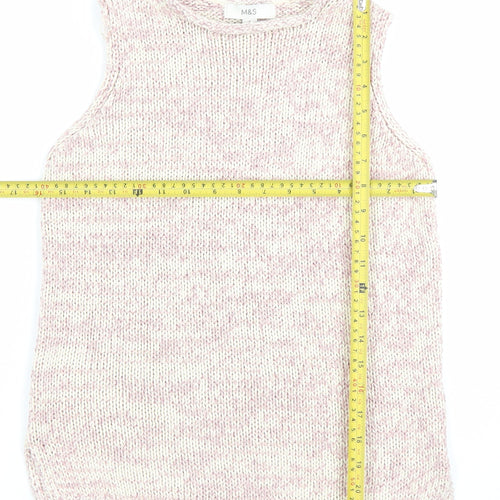 Marks and Spencer Women’s Pink Knit Sleeveless High Neck Vest Jumper Size S