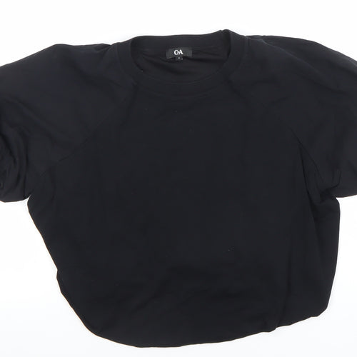 C&A Womens Black Puff Sleeve Crew Neck T-Shirt Size M