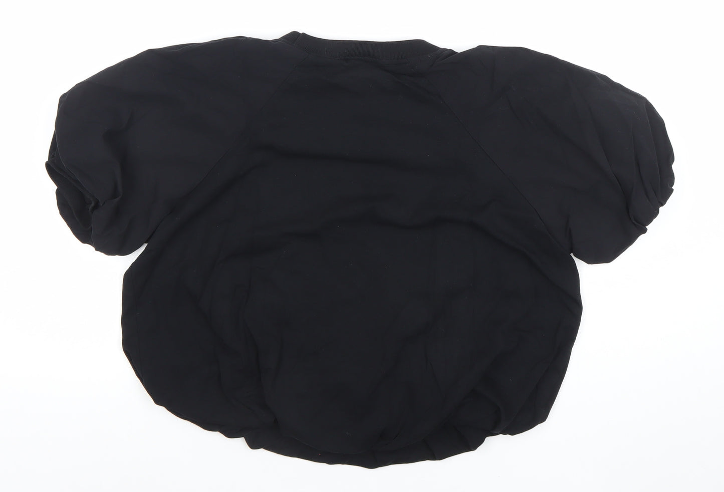 C&A Womens Black Puff Sleeve Crew Neck T-Shirt Size M