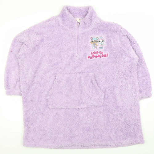 LOL Surprise Girls Purple Fleece Hooded Lounge Gown 9-12 Years