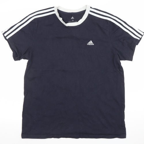 Adidas Womens Blue Short Sleeve Crew Neck Sports T-Shirt Size 12