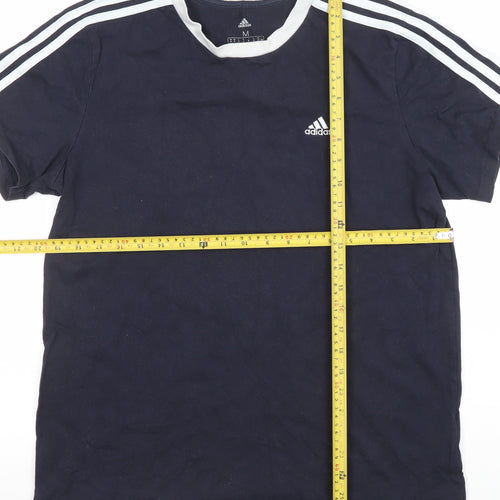 Adidas Womens Blue Short Sleeve Crew Neck Sports T-Shirt Size 12