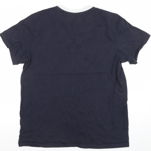 Adidas Womens Blue Short Sleeve Crew Neck Sports T-Shirt Size 12