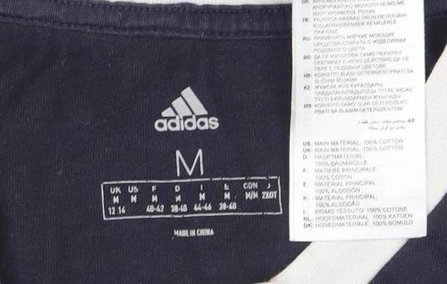 Adidas Womens Blue Short Sleeve Crew Neck Sports T-Shirt Size 12