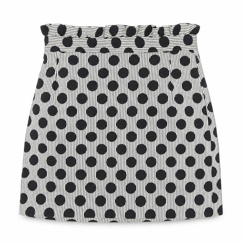 Topshop Womens Black Polka Dot Short Stretch Pencil Skirt Size 8