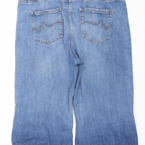 Next Women Blue Denim Bermuda Shorts Size 14T Cotton Blend Casual