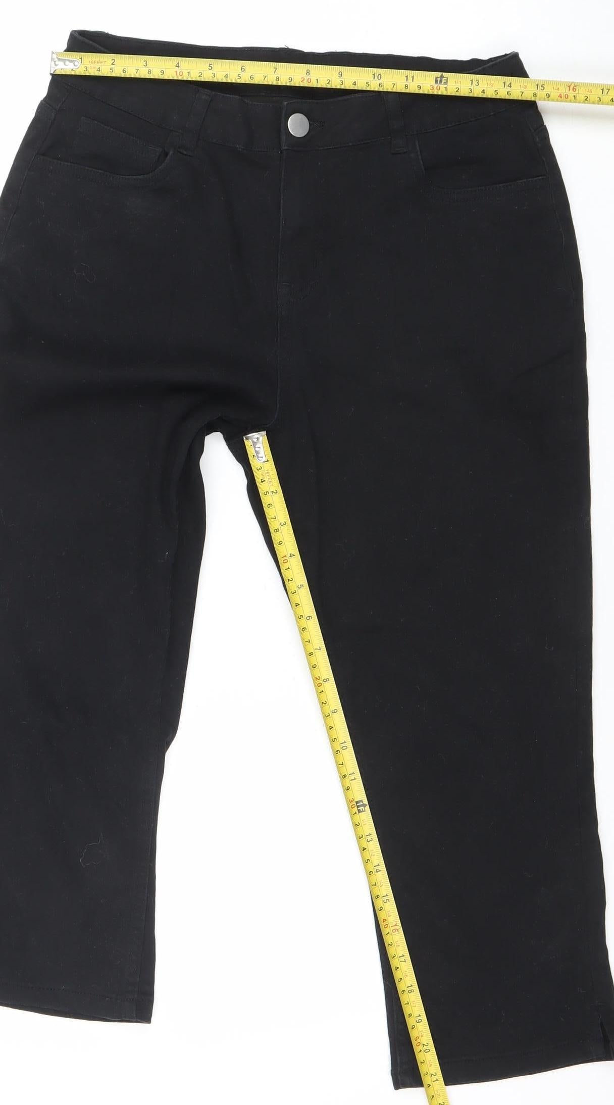 Dunnes Women Black Size 14 Straight Leg Stretch Jeans
