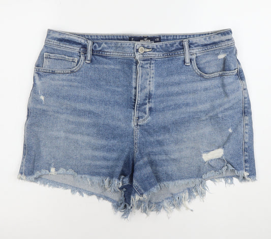 Hollister Women's Blue High Rise Cut-Off Denim Shorts Size 20