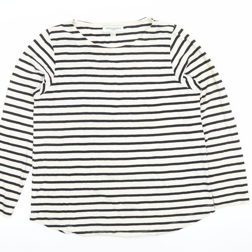 Carolyn Donnelly Women’s Black White Stripe Long Sleeve Cotton Modal Top M
