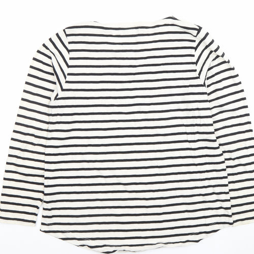 Carolyn Donnelly Women’s Black White Stripe Long Sleeve Cotton Modal Top M