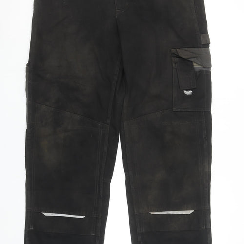 Fristads Kansas Men's Black Cargo Work Trousers Size 36 Tall Polyester Cotton