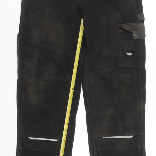 Fristads Kansas Men's Black Cargo Work Trousers Size 36 Tall Polyester Cotton