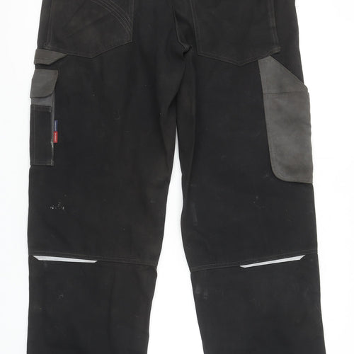 Fristads Kansas Men's Black Cargo Work Trousers Size 36 Tall Polyester Cotton