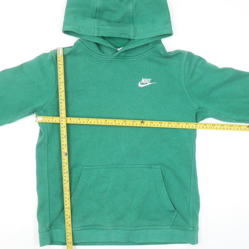 Nike Boys Green Pullover Hoodie XL 158-170cm Cotton Blend Kangaroo Pocket