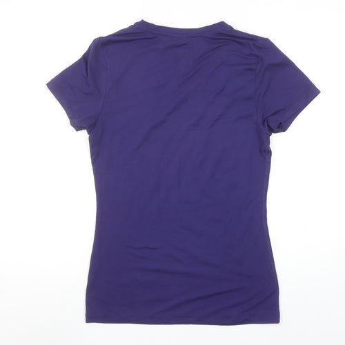 Nike Women's Purple Dri-FIT Slim Fit V-Neck Active T-Shirt Size S