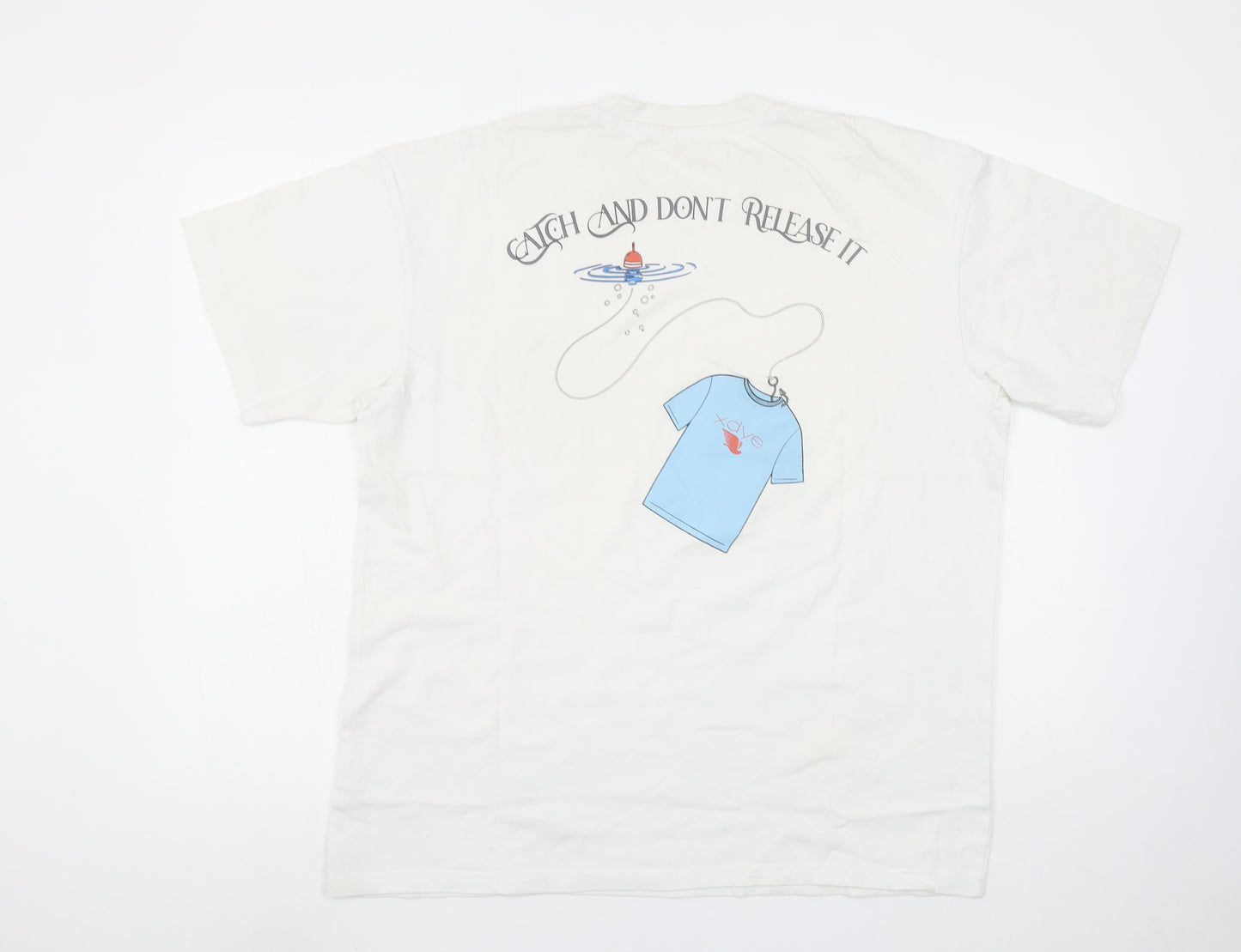 Pull&Bear XDYE White Graphic Print Men's M T-Shirt