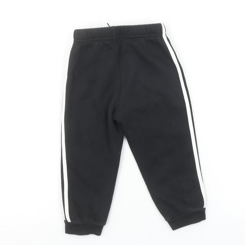 Adidas Unisex Baby Black Track Pants 12-18 Months Elastic Waist Activewear