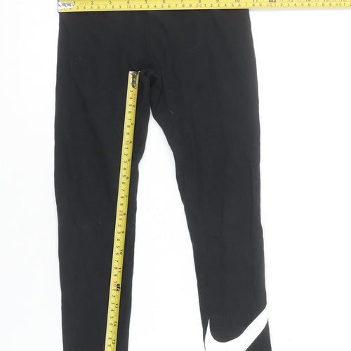 Nike Girls Black XS Ankle Sports Leggings Elastic Waist Stretch