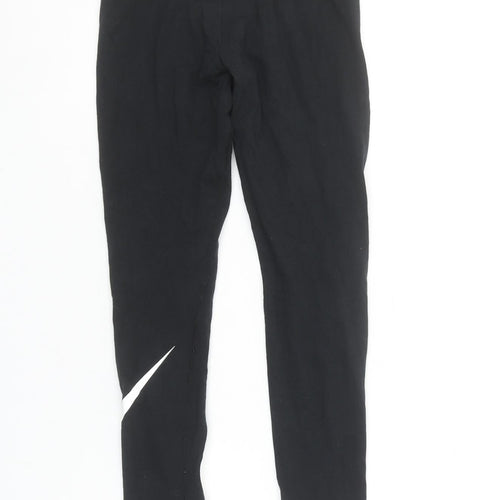 Nike Girls Black XS Ankle Sports Leggings Elastic Waist Stretch