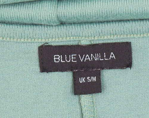 Blue Vanilla Women’s Green Zip V-Neck Relaxed Fit T-Shirt S
