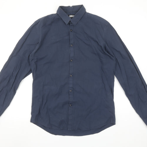 DKNY Men’s Navy Blue Small Long Sleeve Button-Up Cotton Shirt