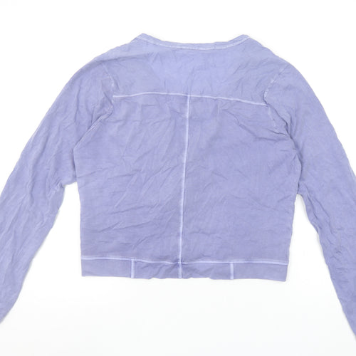 Sandwich Women’s Purple Cropped Long Sleeve V-Neck Blouse L