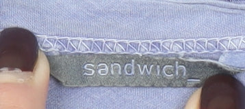 Sandwich Women’s Purple Cropped Long Sleeve V-Neck Blouse L