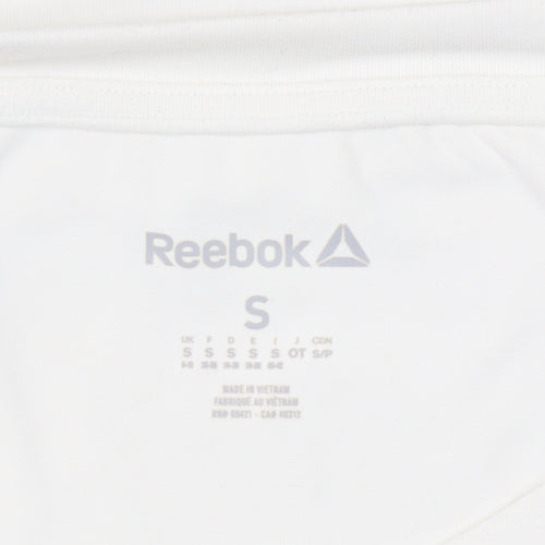 Reebok Womens Beige Short Sleeve Crew Neck Active T-Shirt Size S