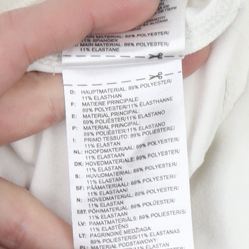 Reebok Womens Beige Short Sleeve Crew Neck Active T-Shirt Size S