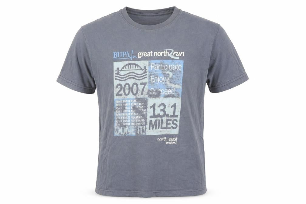 Great Run Men's Blue 2007 Great North Run T-Shirt Small 100% Cotton