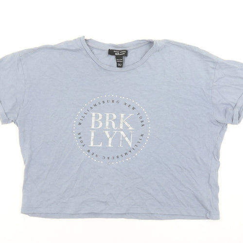 New Look Girls Blue BRKLYN Cropped Graphic T-Shirt Age 14-15 Years