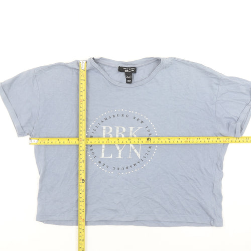New Look Girls Blue BRKLYN Cropped Graphic T-Shirt Age 14-15 Years