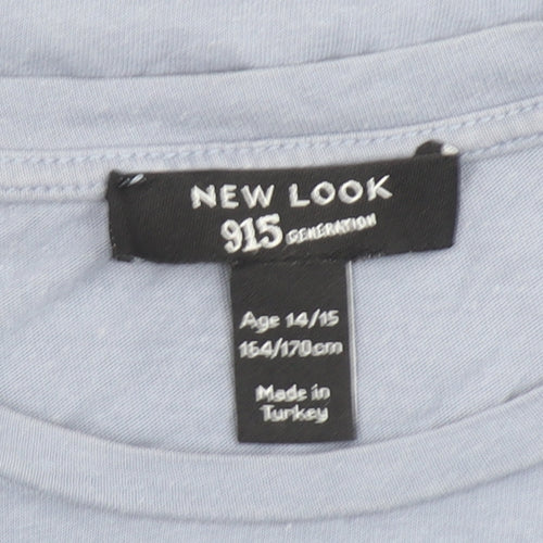 New Look Girls Blue BRKLYN Cropped Graphic T-Shirt Age 14-15 Years