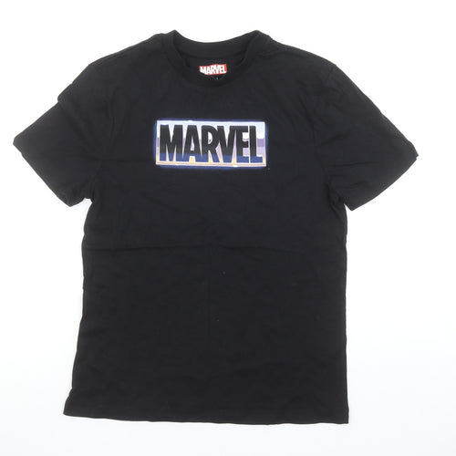 Marvel Men's Black Short Sleeve Cotton Graphic Logo T-Shirt Size S
