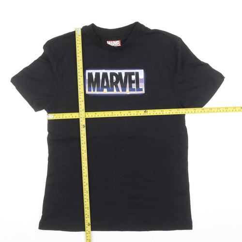 Marvel Men's Black Short Sleeve Cotton Graphic Logo T-Shirt Size S