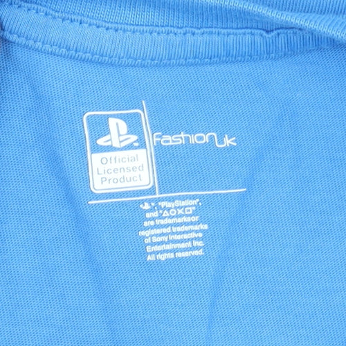 F&F Girls Blue PlayStation Sequin Gamer for Life T-Shirt 11-12 Years