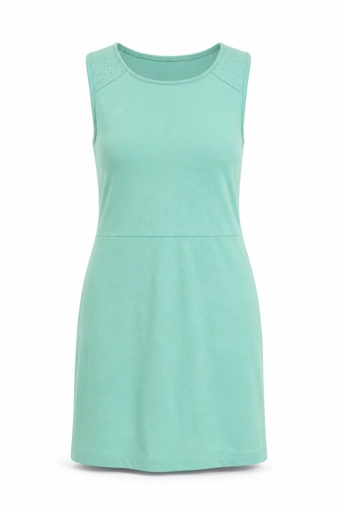 Front view of EDC Women's Green Sleeveless Bodycon Dress, size S