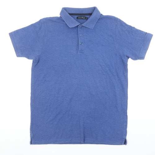 James Pringle Men's Blue Cotton Short Sleeve Polo Shirt M