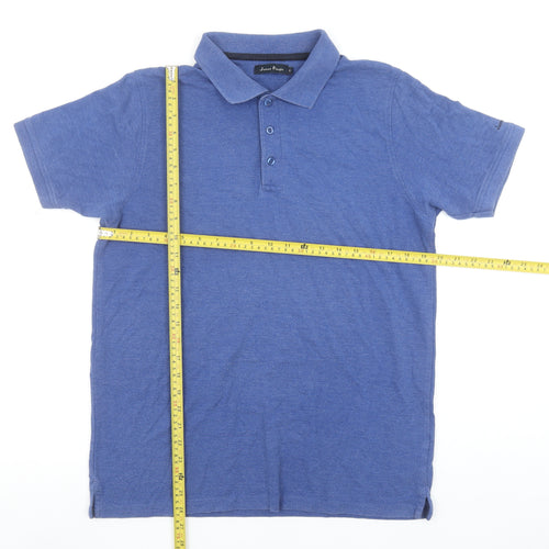 James Pringle Men's Blue Cotton Short Sleeve Polo Shirt M